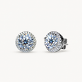Men's Round Moissanite Stud Earrings
