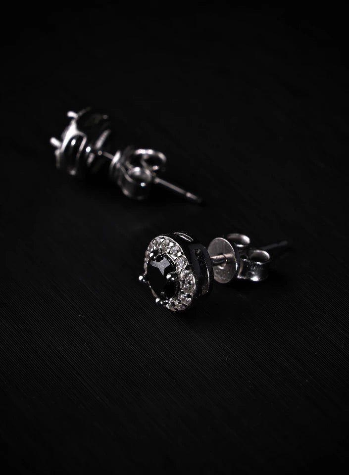 Men's Black Moissanite s925 Stud Earrings