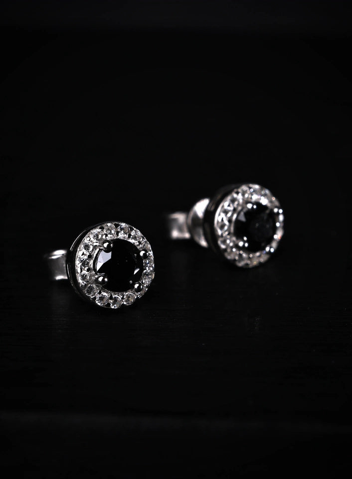 Men's Black Moissanite s925 Stud Earrings