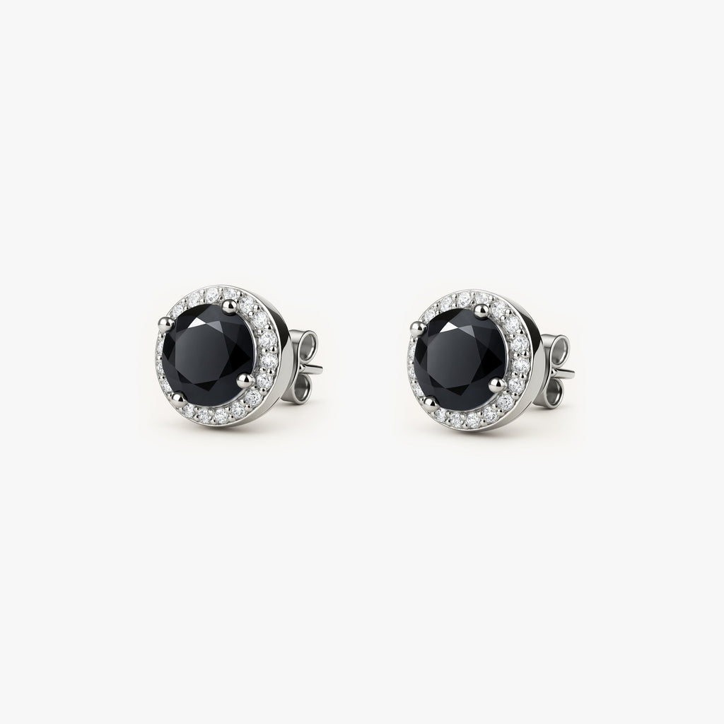 Men's Black Moissanite s925 Stud Earrings