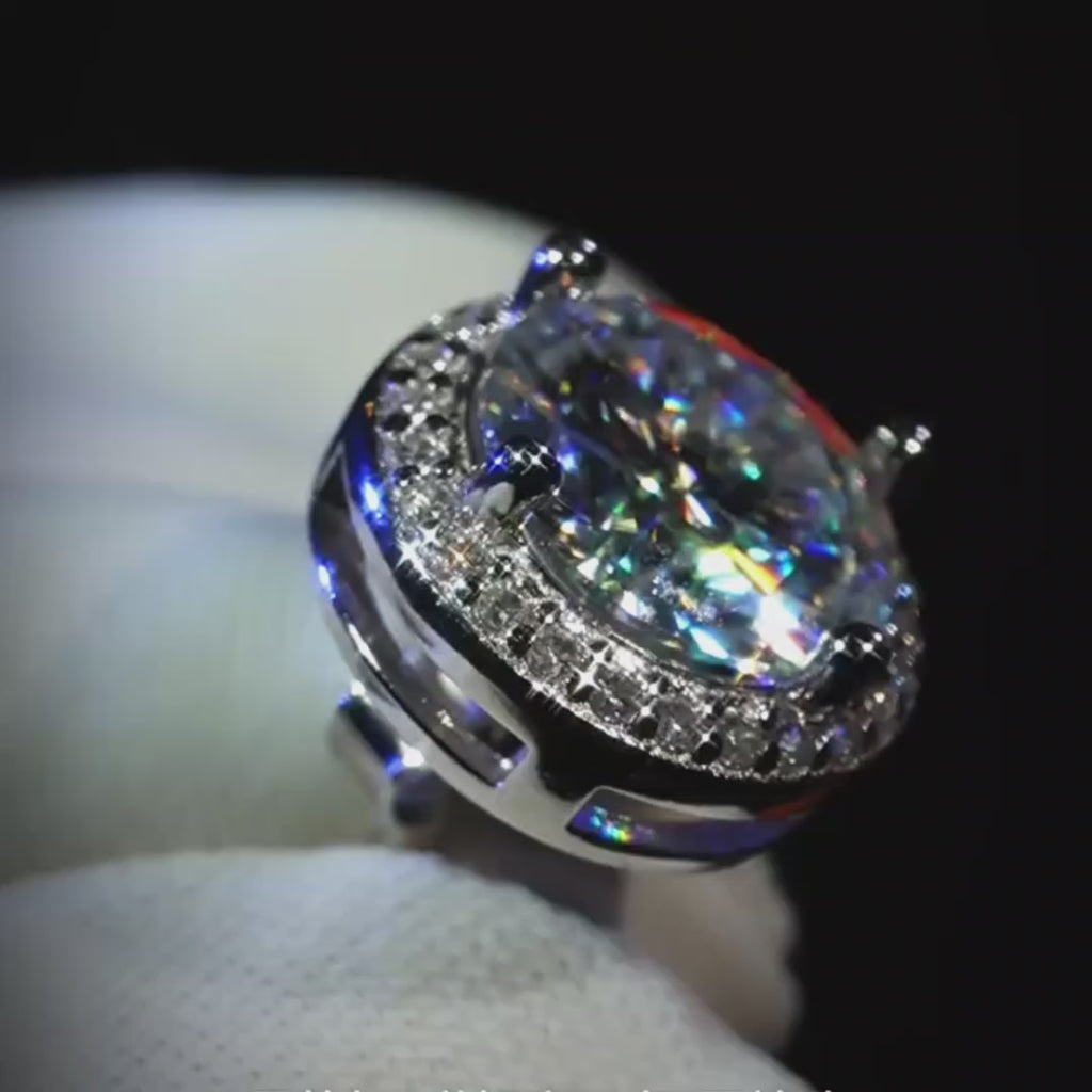 Men's Round Moissanite Stud Earrings