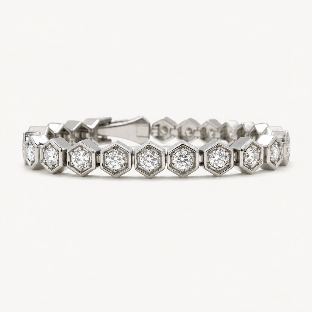 Hexagon Tennis Bracelet